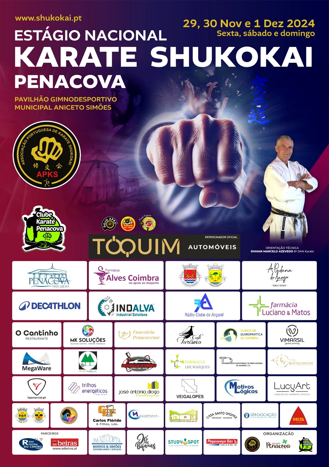 Cartaz do Estágio Nacional de Karate Shukokai em Penacova