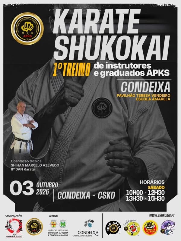 Cartaz do 1.º Treino de Instrutores e Graduados APKS em Condeixa